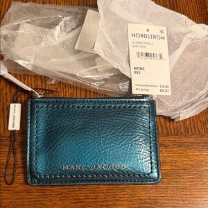 Marc Jacobs Metallic Teal Card Case